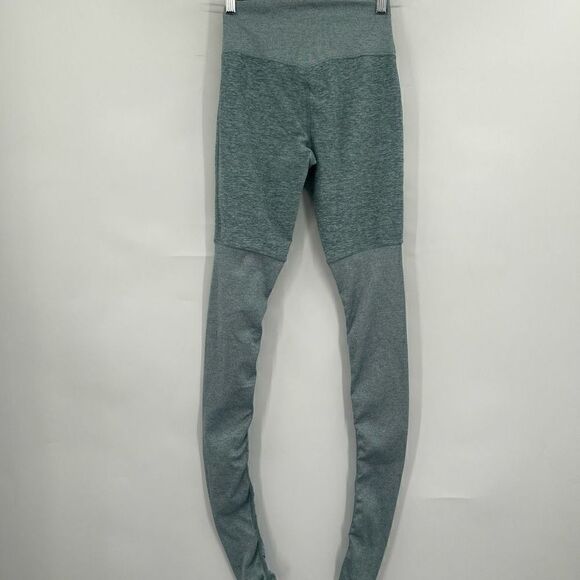 Alo Yoga Green High Waisted Fitted Mid Rise Ankle Leggings Size Small - Picture 5 of 6